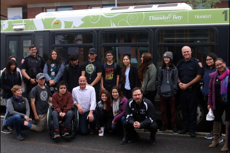 25 Indigenous students from Superior High School toured the city on Thunder Bay Transit on Tuesday. 