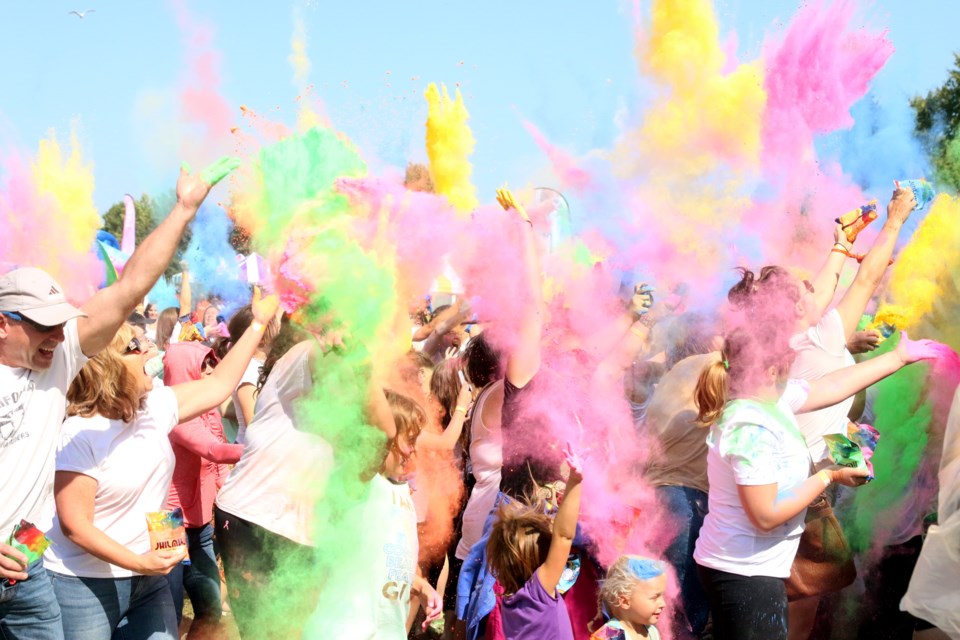 The Festival of Colours saw more than 3,000 people come out to Marina Park to take part in the colour throws, celebrating unity, while casting aside negativity. (Photos by Doug Diaczuk - Tbnewswatch.com). 
