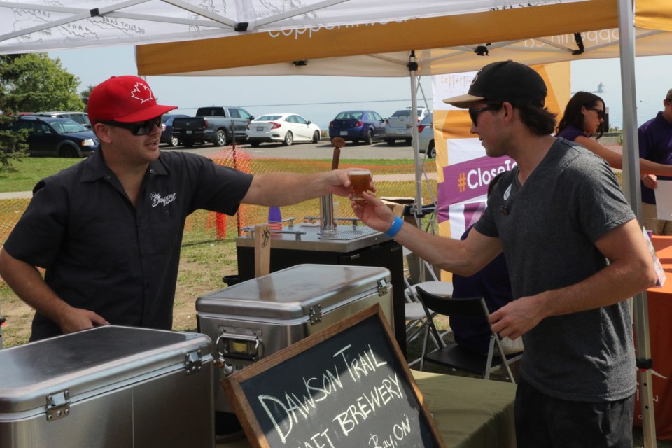 Graham Renner at Dawson Trail's  tent. (Michael Charlebois / tbnewswatch)