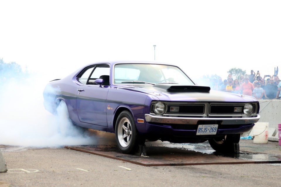 The burnout competition was a hit at the third annual Thunder at the Bay Motorsports Extravaganza. (Photos by Doug Diaczuk - Tbnewswatch.com). 