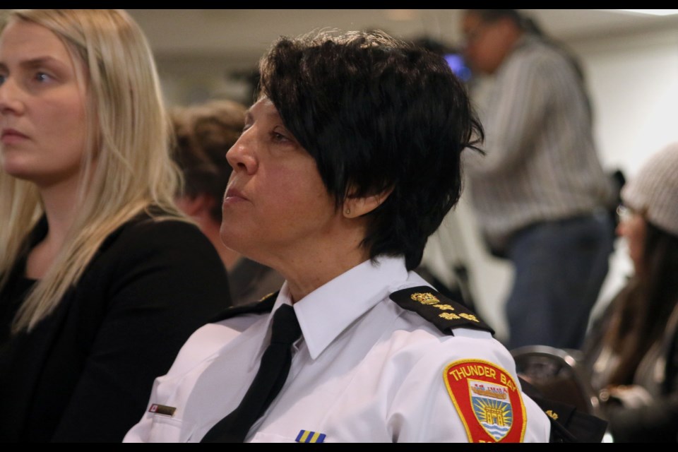 Thunder Bay Police Service chief, Sylvie Hauth. (Photo by Doug Diaczuk - Tbnewswatch.com). 