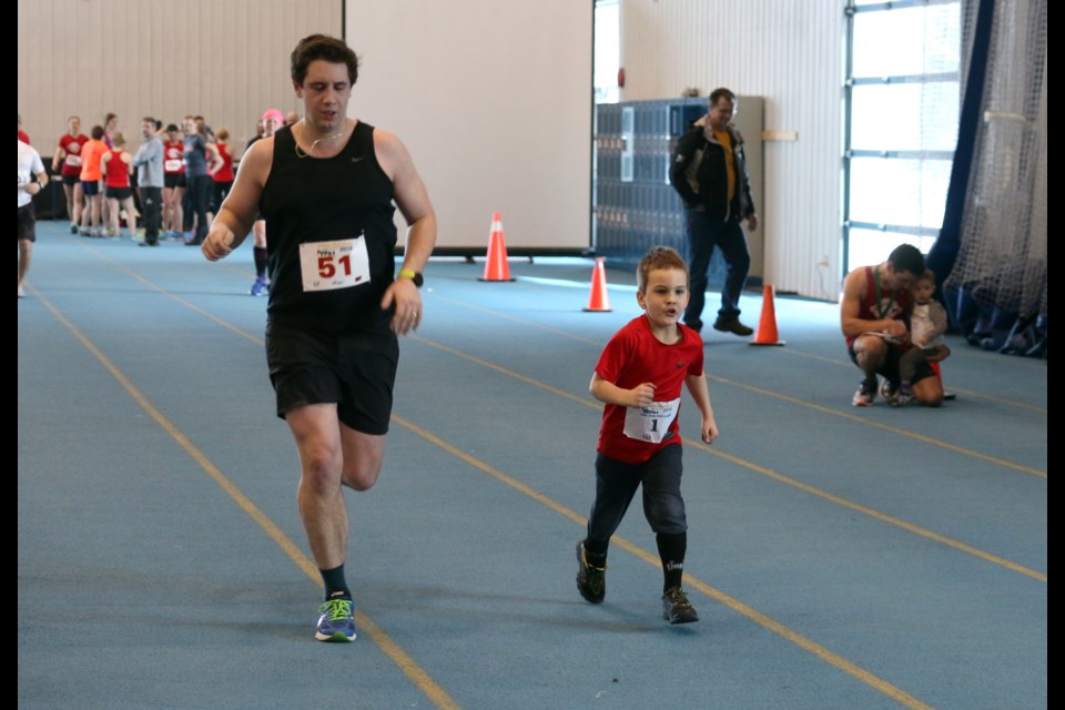 More than 150 runners participated in the 9th Annual Indoor Marathon at the Lakehead University Hangar on Sunday in support of the Children's Centre Foundation Thunder Bay. (Photos by Doug Diaczuk - Tbnewswatch.com). 