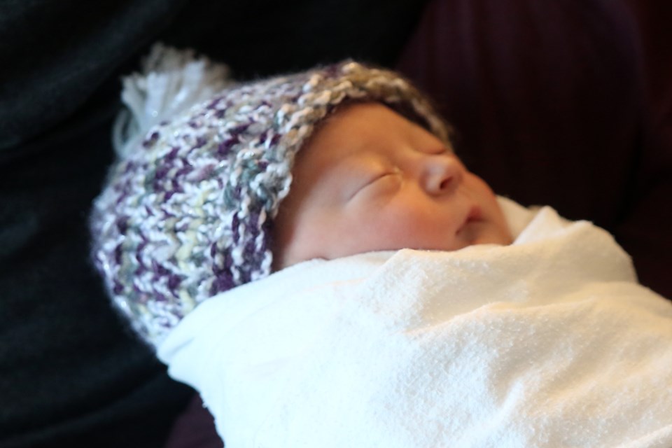 Olivia Serafina Riccio, daughter of Vanessa and Vince Riccio, was born at 9:07 a.m. on New Year's Day, the first Thunder Bay baby of 2018. (Leith Dunick, tbnewswatch.com)