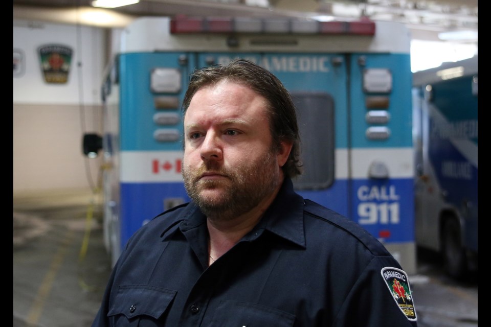 Rob Moquin, a primary care paramedic with the city of Thunder Bay and unit chair for Unifor Local 229.
