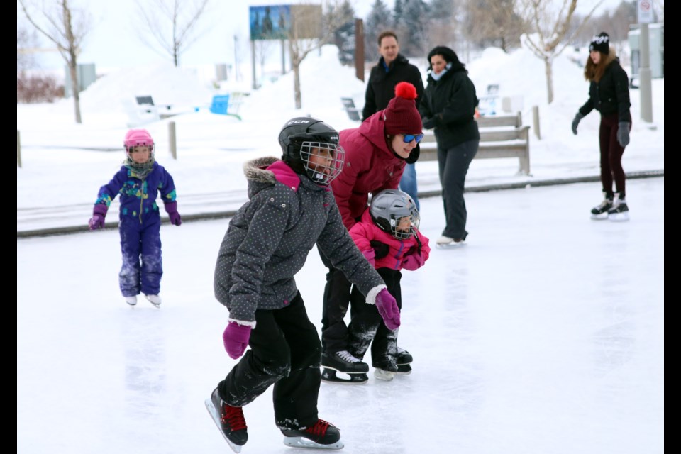 With temperatures hovering around -6C, people were out enjoying an afternoon skate at the Marina after the long cold snap finally breaks. 