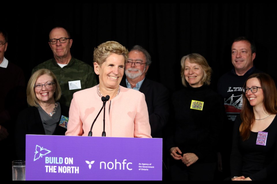 Ontario Premier Kathleen Wynne announced more than $6 million in NOHFC funding for three projects on Thunder Bay's waterfront. (Photos by Doug Diaczuk - Tbnewswatch.com). 