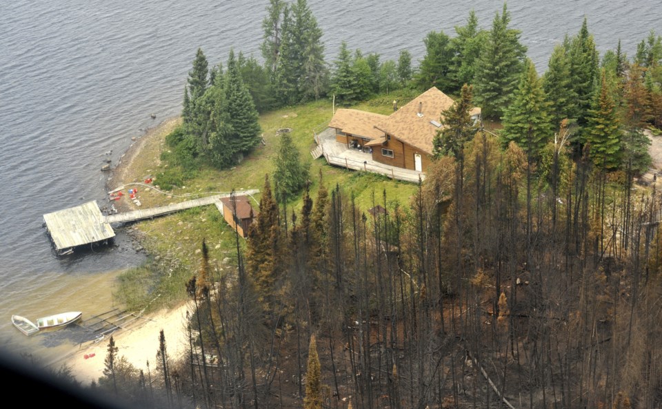 forest fire cabin saved
