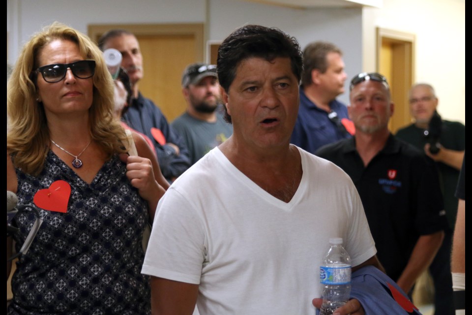 National Unifor president, Jerry Dias, walked into the Port Arthur Health Centre to speak with doctors during a rally in support of striking clinic workers on Monday. (Photos by Doug Diaczuk - Tbnewswatch.com). 
