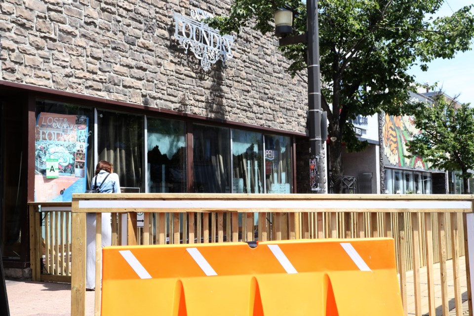 A pop-up patio at the Foundry is expected to be completed in two weeks. (Michael Charlebois, tbnewswatch)