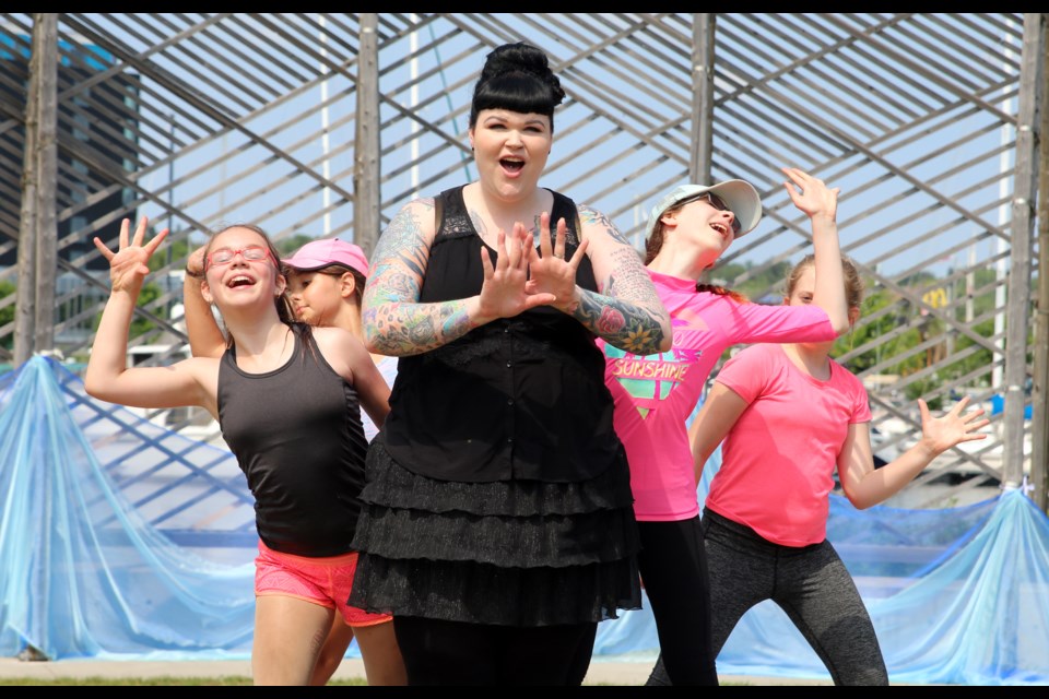 Nancy Freeborn rehearses her role as Ladahlord, along with fellow dancers, for the musical James and the Giant Peach, which will be performed during the Superior Theatre Festival this week. (Photos by Doug Diaczuk - Tbnewswatch.com). 