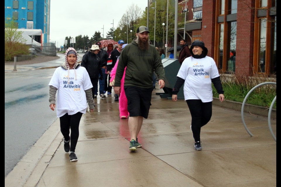 Dozens of walkers came out in the rain to support the Walk to Fight Arthritis, hosted by the Arthritis Society of Thunder Bay. (Photos by Doug Diaczuk - Tbnewswatch.com). 