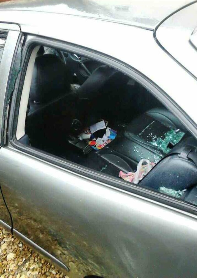 smashed window