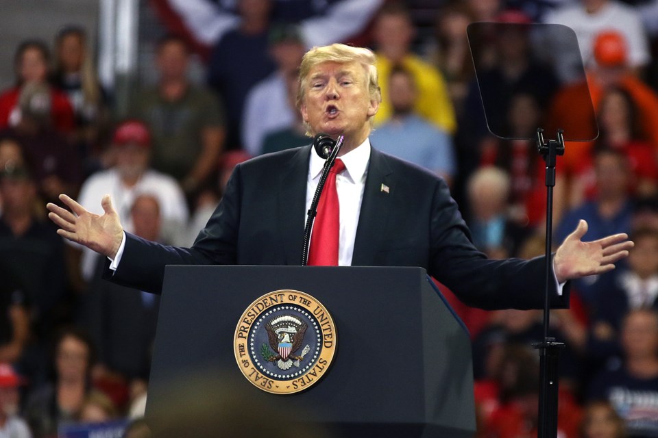 U.S. President Donald Trump speaks in Duluth, Minn. on Wednesday, June 20, 2018. (Leith Dunick, tbnewswatch.com)