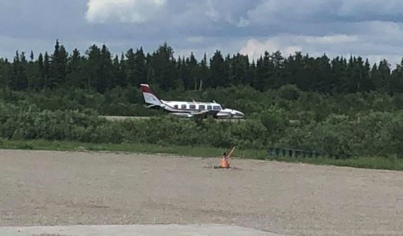 This Northern Skies Air Service plane landed on its belly Tuesday (submitted photo)