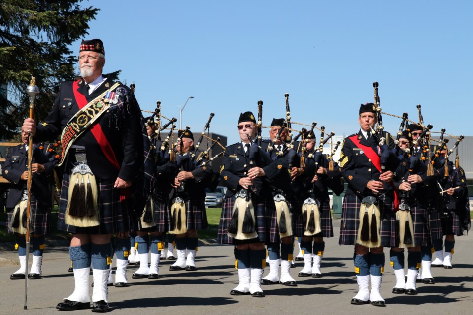 The Commissioner's Own Pipes and Drums is band made up of current and former OPP members from throughout the province. (Michael Charlebois, tbnewswatch)