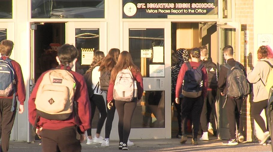 Students began returning to class at St. Ignatius High School on Sept. 8, 2020 (Troy Charles/TBTV photos)