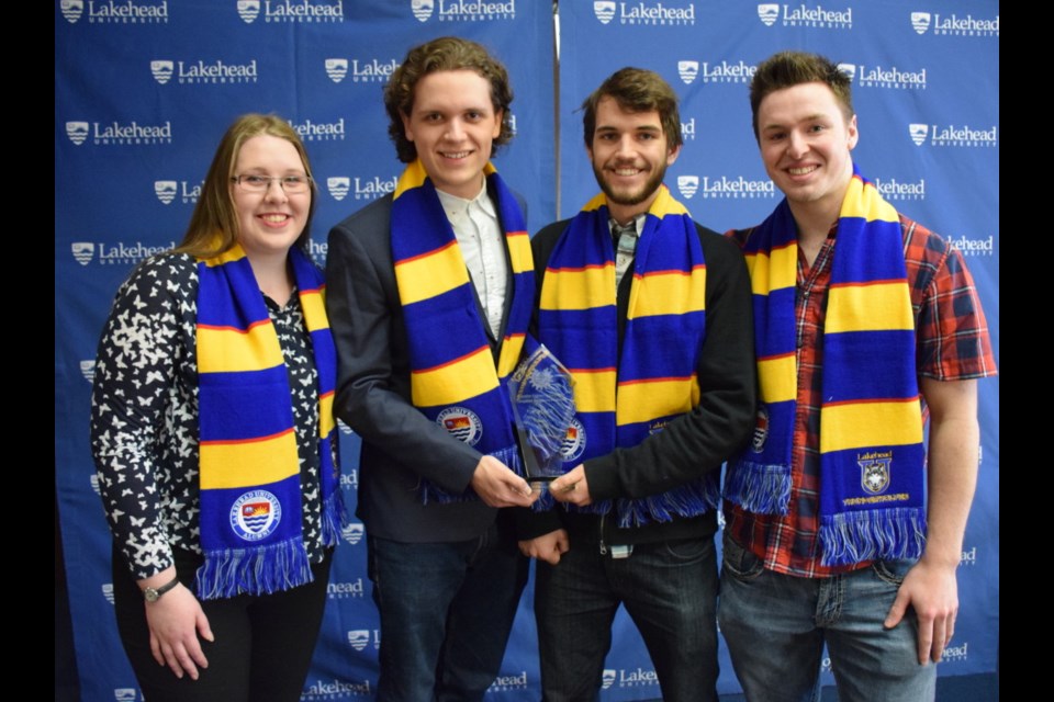 Team members Megan Eyben, Zachary Kelly, Caleb Frisby, Graham Robertshaw