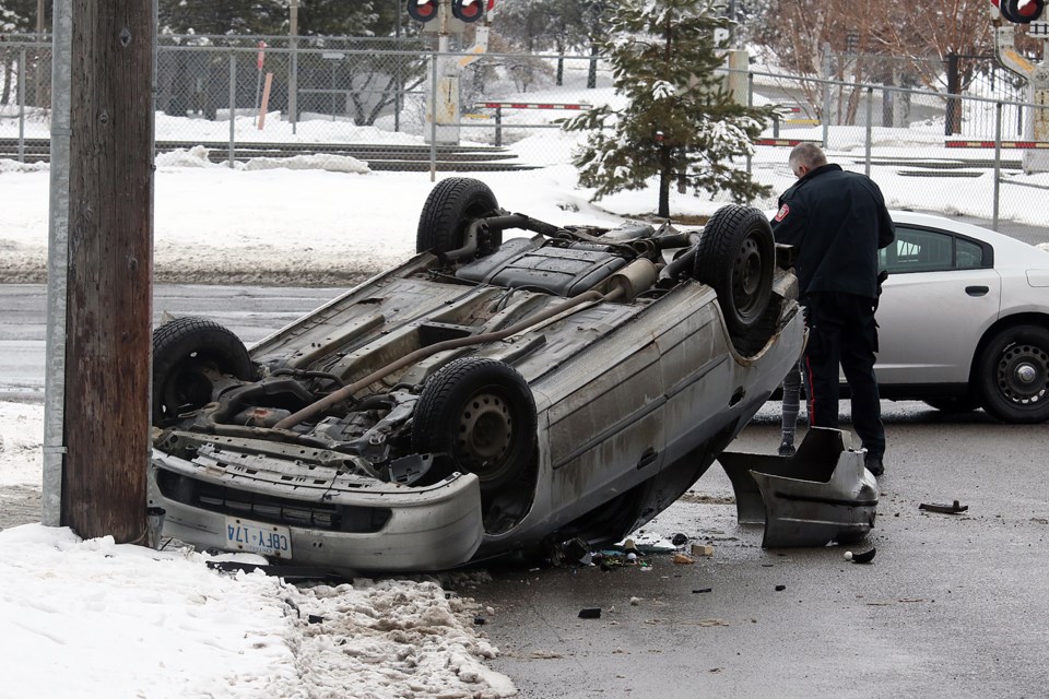 Vehicle Flipped Water Street