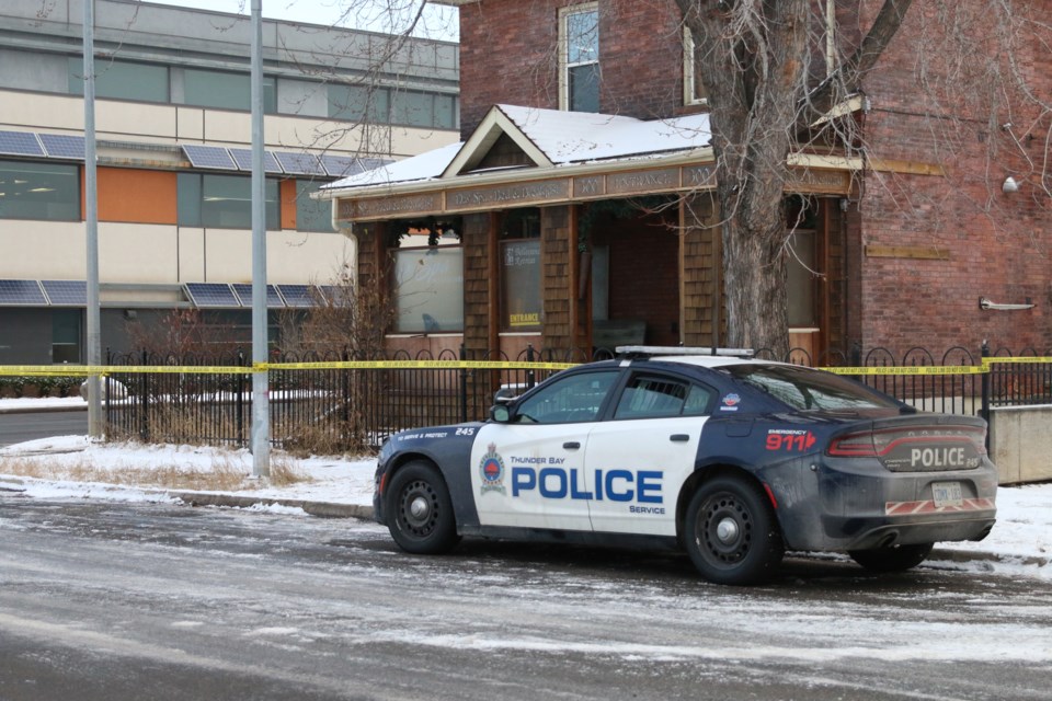 Police were holding the scene of a shooting at a Brodie Street residence that resulted in the death of Geoffrey Corbeil. (File). 