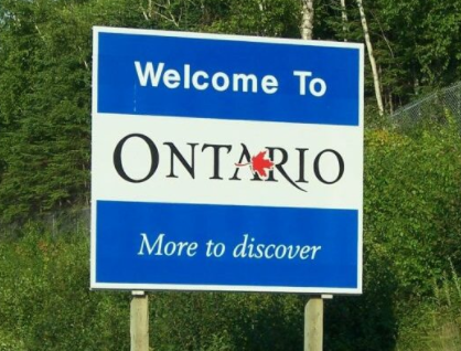 Ontario welcome sign