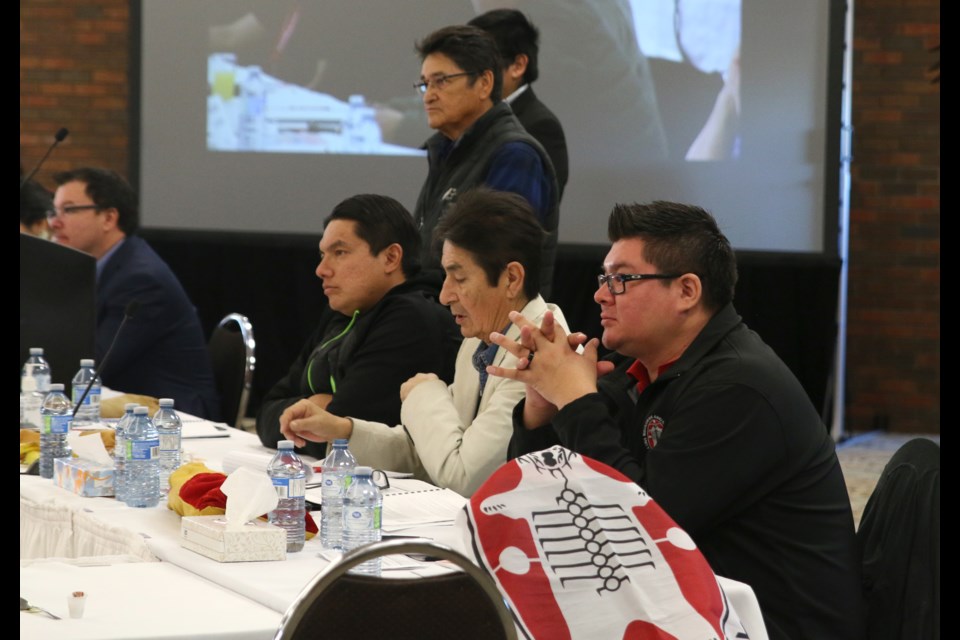 NAN Deputy Grand Chief, Jason Smallboy (right) spoke about cannabis legalization during the NAN Chief's Fall Assembly on Wednesday. 