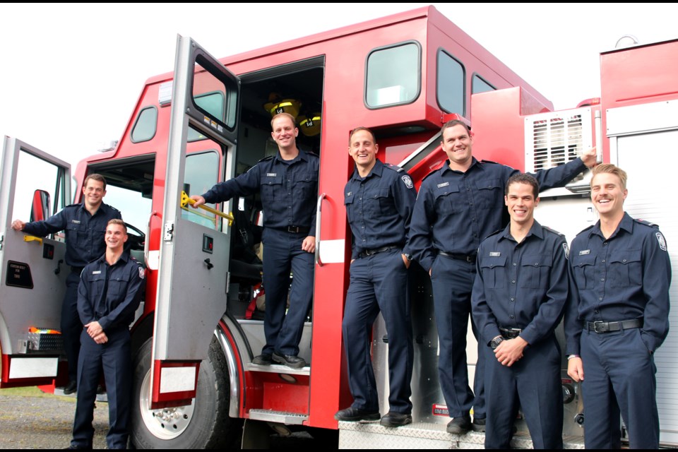 From right to left: Kari Rikkonen, Van Bailey, Dale Watson, Jay Gilbert, Aaron Blake, Justin Grochowski, Eric Breukelman, the newest recruits to Thunder Bay Fire Rescue. (Photos by Doug Diaczuk - Tbnewswatch.com). 