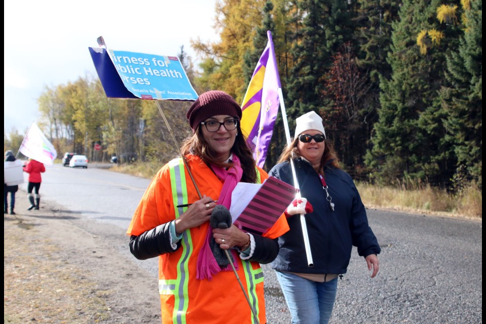 Nurses with the Thunder Bay District Health Unit began strike action on Tuesday. (Photos by Doug Diaczuk - Tbnewswatch.com).  