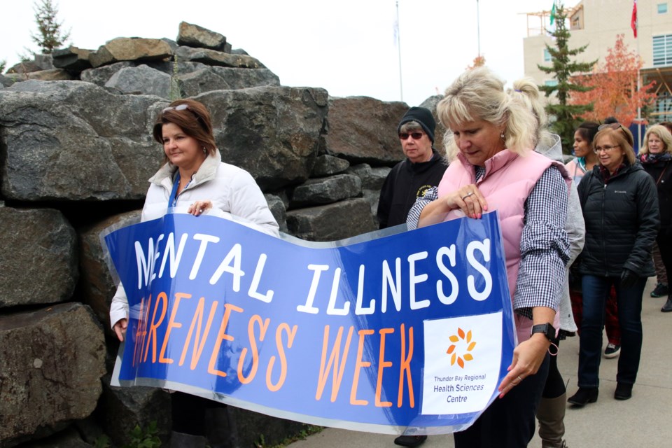 The Thunder Bay Regional Health Sciences Centre held its Mental Health Awareness Walk around the hospital grounds on Monday. (Photos by Doug Diaczuk - Tbnewswatch.com). 