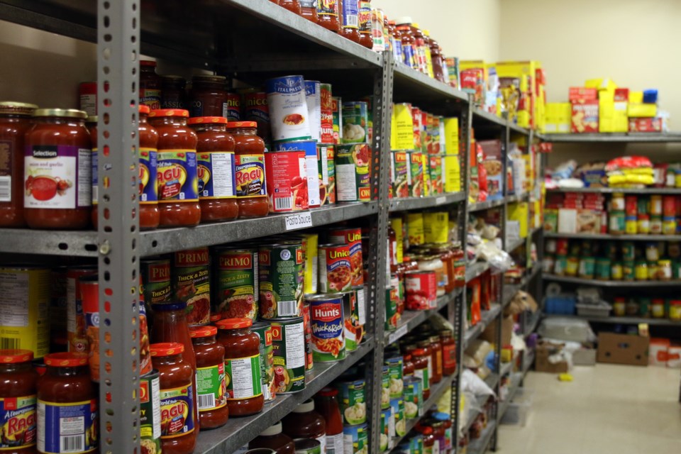 The shelves in the store room at Thunder Bay Shelter House are full once again after a successful weekend food drive. (Photos by Doug Diaczuk - Tbnewswatch.com). 