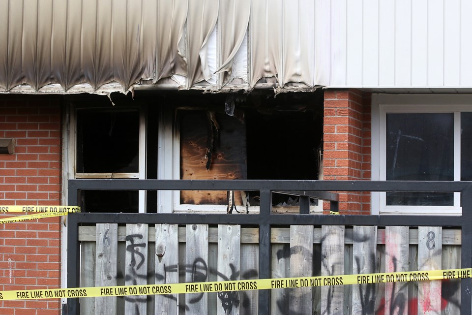 A fire at a Trillium Way residence on Monday, Oct. 15, 2018 left one person dead and another with serious injuriess. (Leith Dunick, tbnewswatch.com)