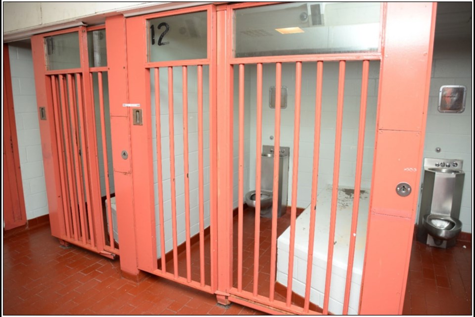 A jail cell at the Thunder Bay Police Service's Balmoral Street headquarters. (Photo supplied)