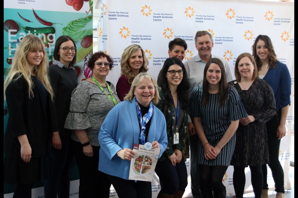 Hospital staff celebrate the launch of the Eating Healthy Together initiative that will see healthier food options available at the hospital. (Photos by Doug DIaczuk - Tbnewswatch.com). 