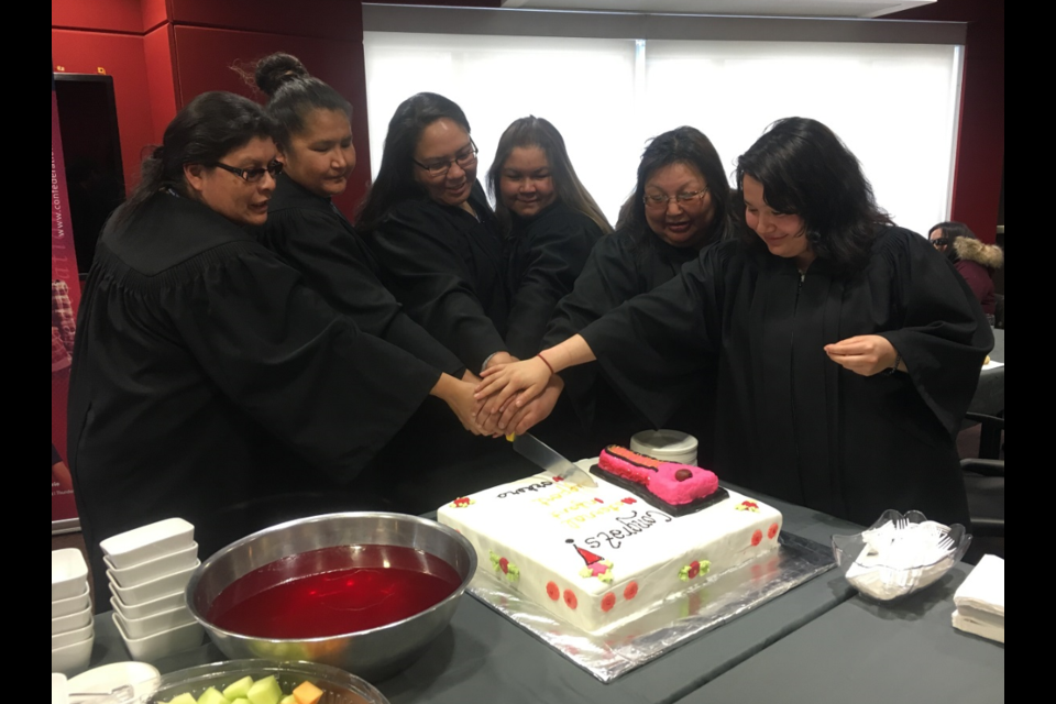Six proud students were the first to complete the new Maternal-infant Support Worker program offered in Sioux Lookout. (Confederation College)