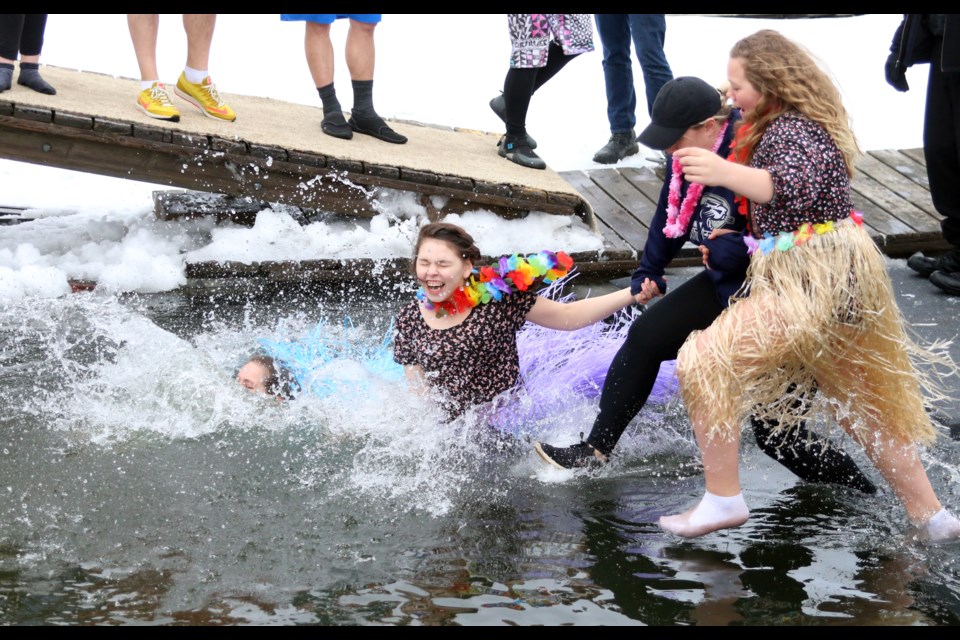 More than 300 people braved the icy waters of Lake Superior on Saturday for the annual Polar Plunge. (Photos by Doug Diaczuk - Tbnewswatch.com)