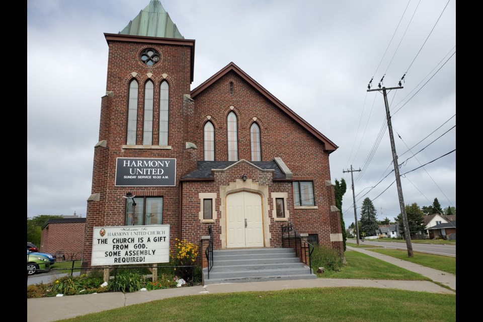 The former Knox United Church has been renamed Harmony United Church (Tbnewswatch)
