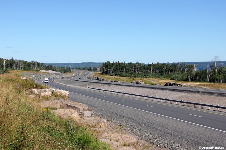 A 2019 photo showing previous Highway 11/17 twinning work near Dorion.