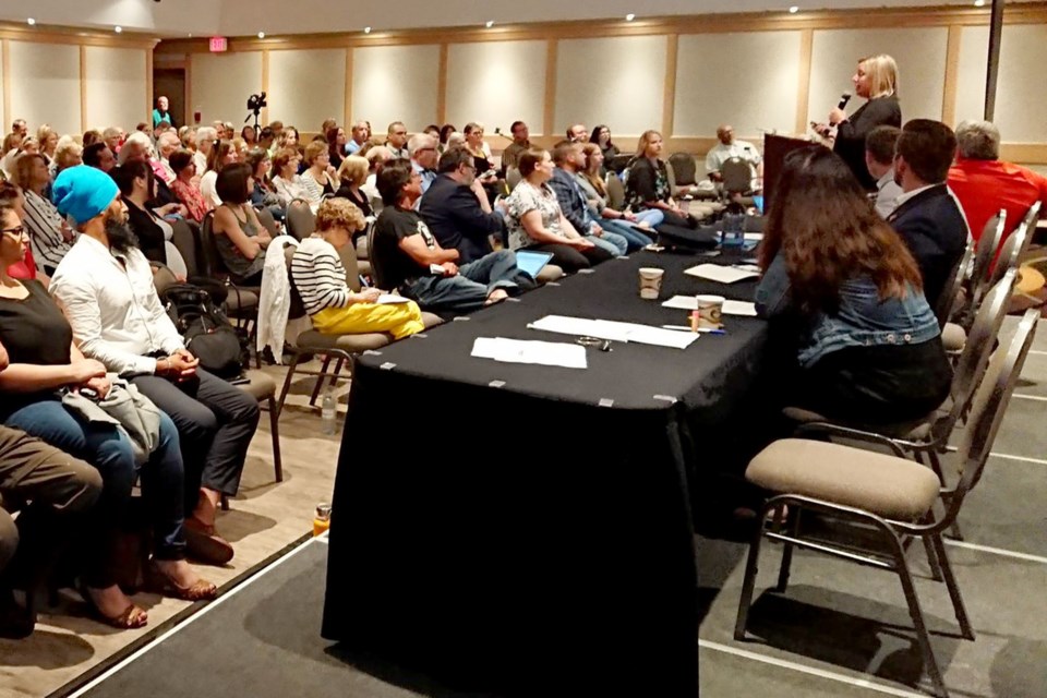 The public turned out on Wednesday, July 31, 2019 to a town-hall session in Kenora regarding public safety. (Adam Riley, TBT News)