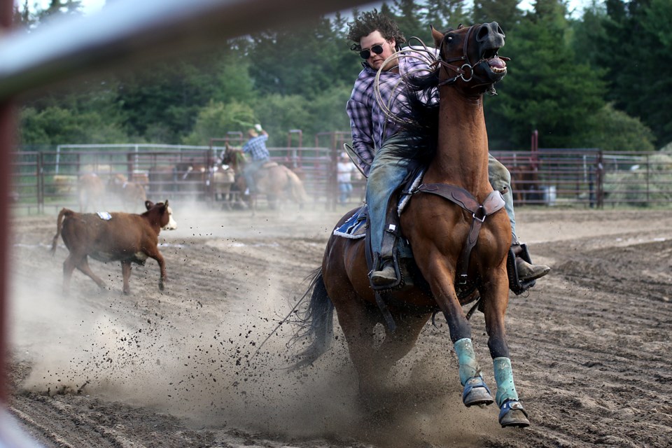 Calf roping isn't as easy as it looks at the Murillo Fair. (Leith Dunick, tbnewswatch.com)