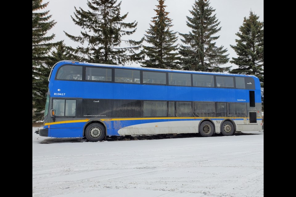 Two UK-built buses developed heating system problems en route to British Columbia. A third bus is also parked at Thunder Bay Transit's garage (Tbnewswatch photo)
