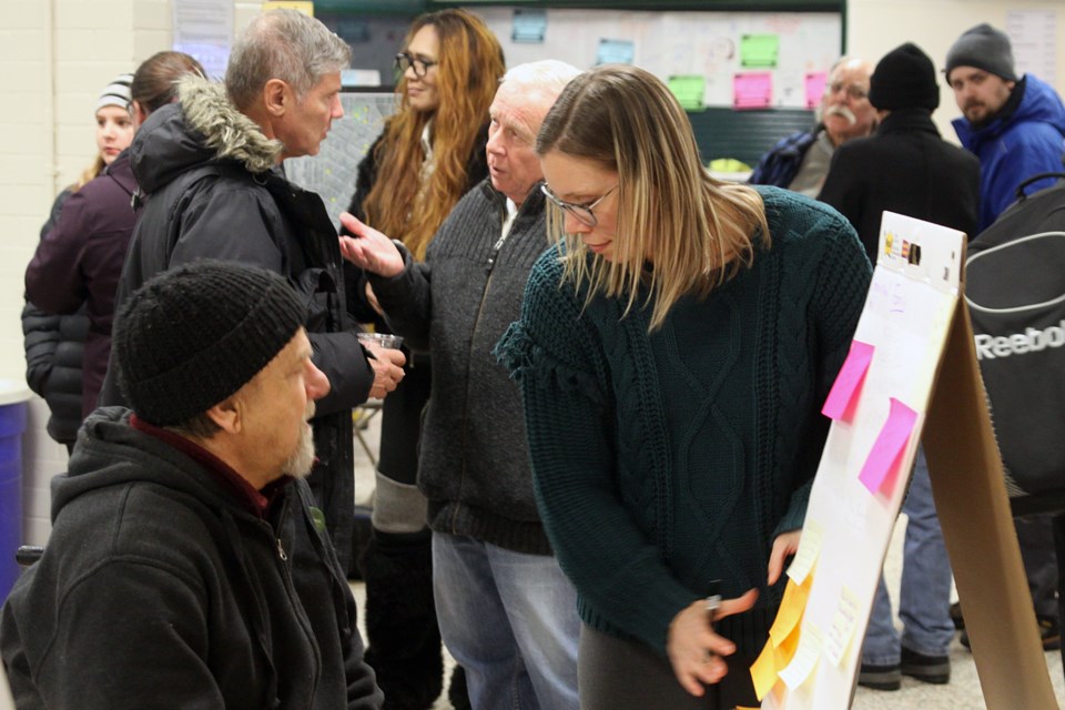 An open house about potential recreational programming options in the city's McKellar Park neighbourhood was held at the Fort William Gardens on Tuesday, February 12, 2019. (Matt Vis, tbnewswatch.com)
