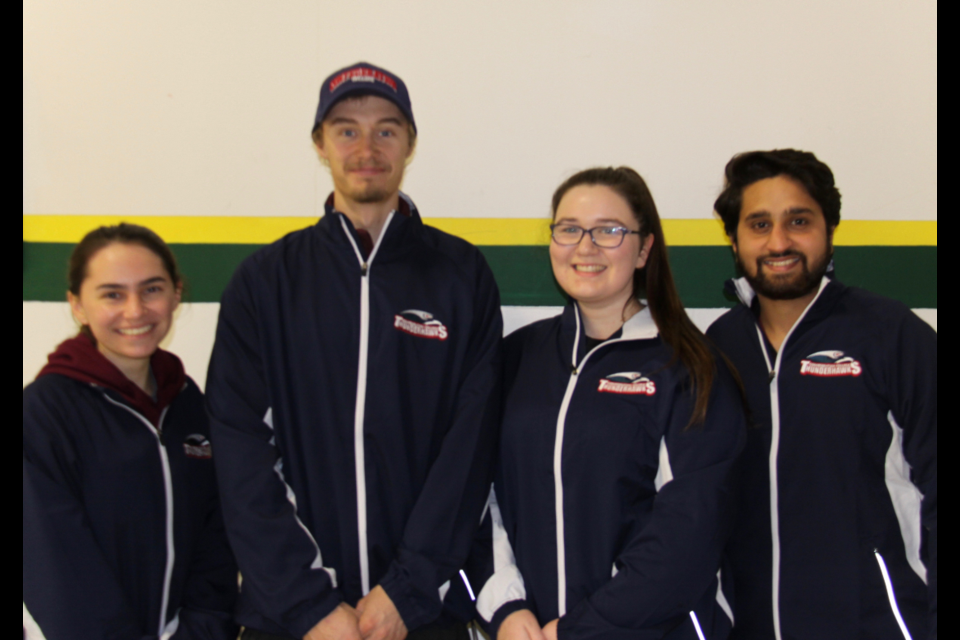 Mixed Curling Team: (l-r) Faith Hebert, Sean Cameron, Vanessa Wyllie and Shubham Sharma