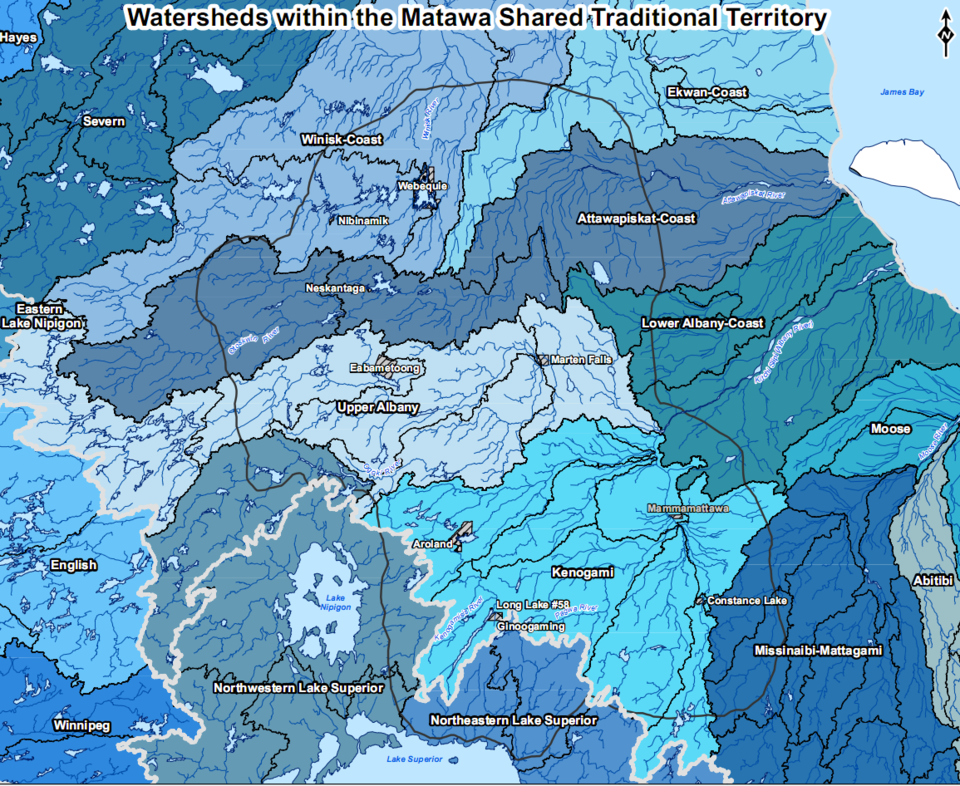 Matawa watersheds map