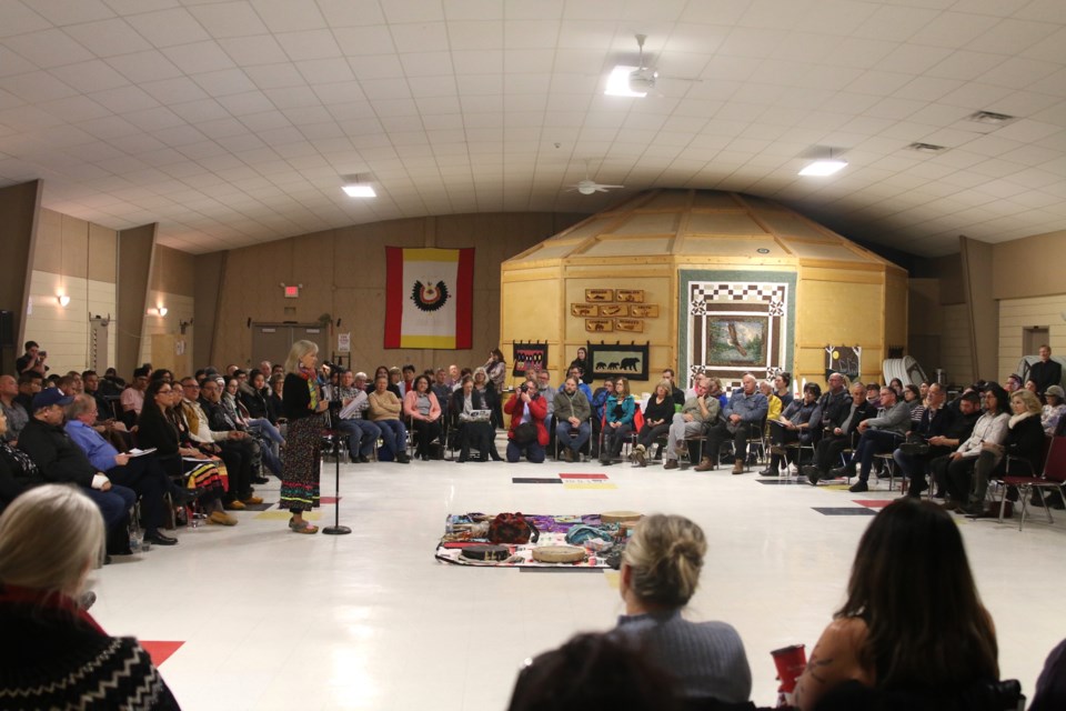 Thunder Bay Police Service Board chair, Celina Reitberger, publicly acknowledged that systemic racism exists in the police service during a Reconciliation Circle on Sunday. (Photos by Doug Diaczuk - Tbnewswatch.com). 
