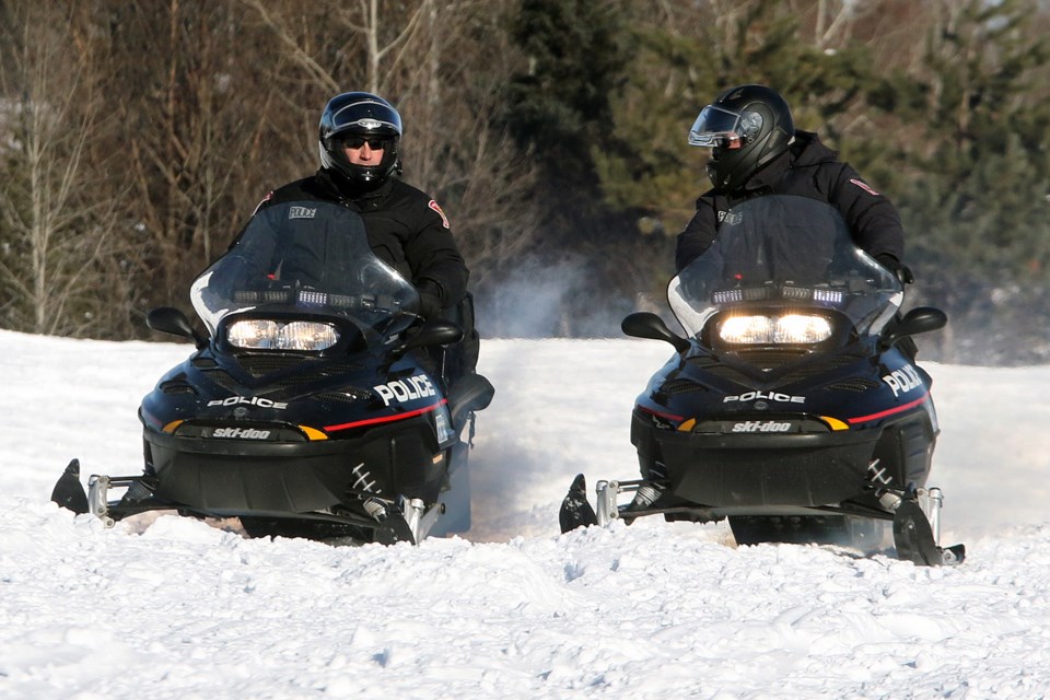 Thunder Bay Police Snowmobiles