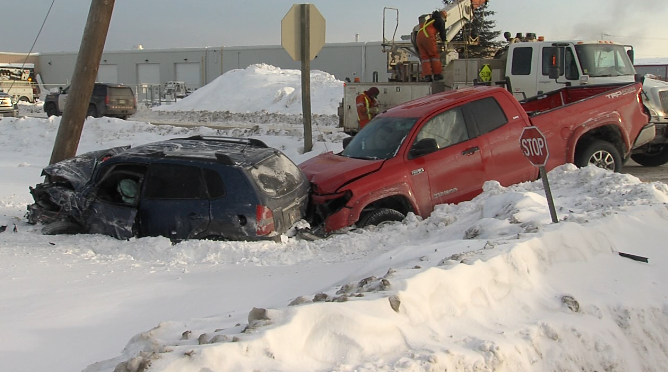 The occupants escaped serious injury in a two-vehicle collision on January 30, 2019 (Shayne Pasquino/TBTV)