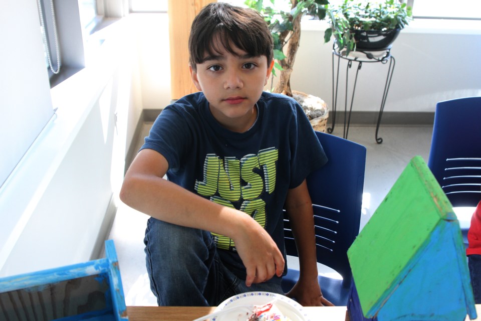Yousef Alahmar says he has a canary at home which will occupy the birdhopuse he made at Lakehead Public School summer camp. (Michael Charlebois, tbnewswatch)