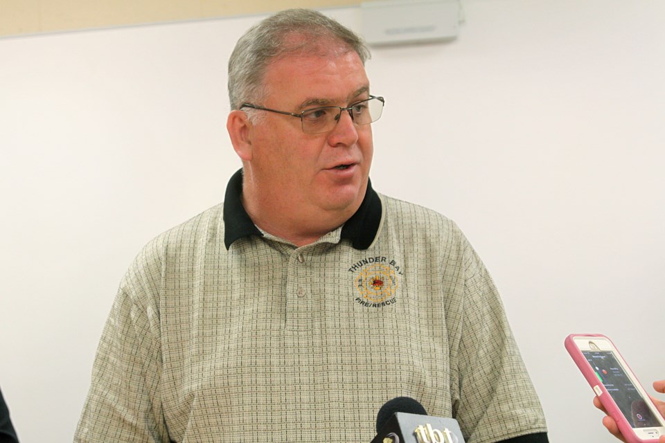 Thunder Bay city manager Norm Gale speaks at a news conference on Thursday, July 11, 2019. (Matt Vis, tbnewswatch.com)