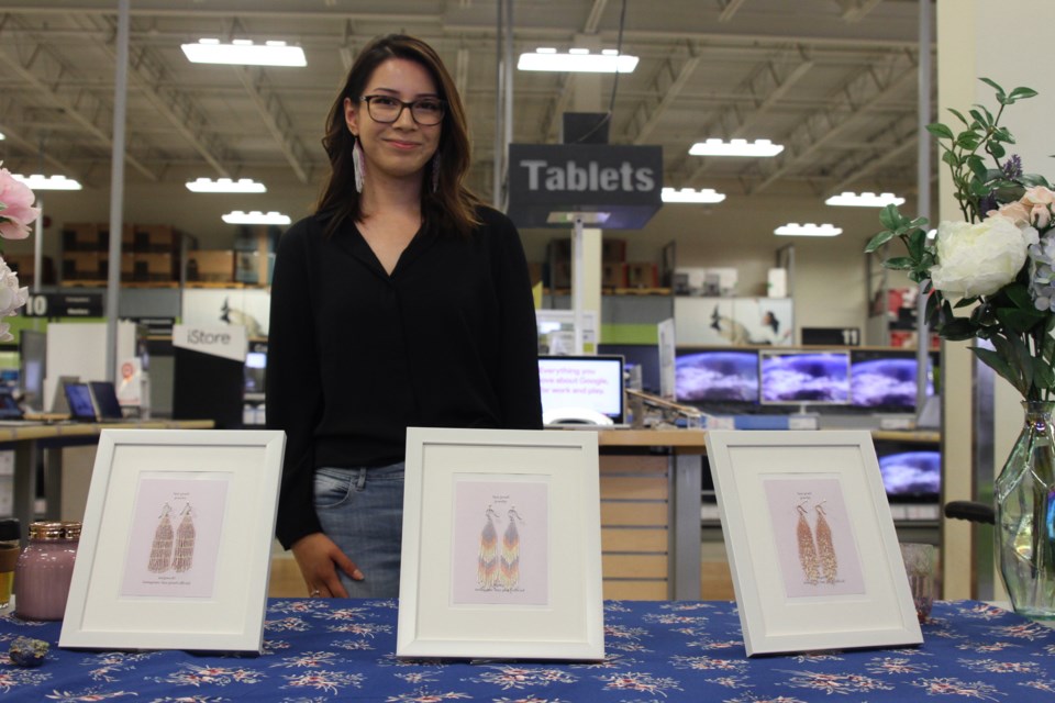 Julaine Trudeau started a dangle earring business last month with support from the Staples Summer Company program. (Michael Charlebois, tbnewswatch)