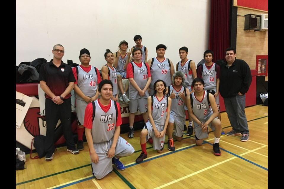 Aaron Guthrie (left) coaches coaches and teaches at DFC High School in Thunder Bay (submitted photo)