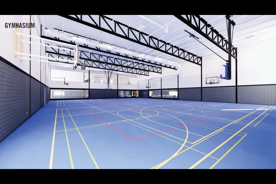 A rendering of a multi-purpose gymnasium that would be included in Lakehead University's new athletics building. (Submitted by Lakehead University Athletics)